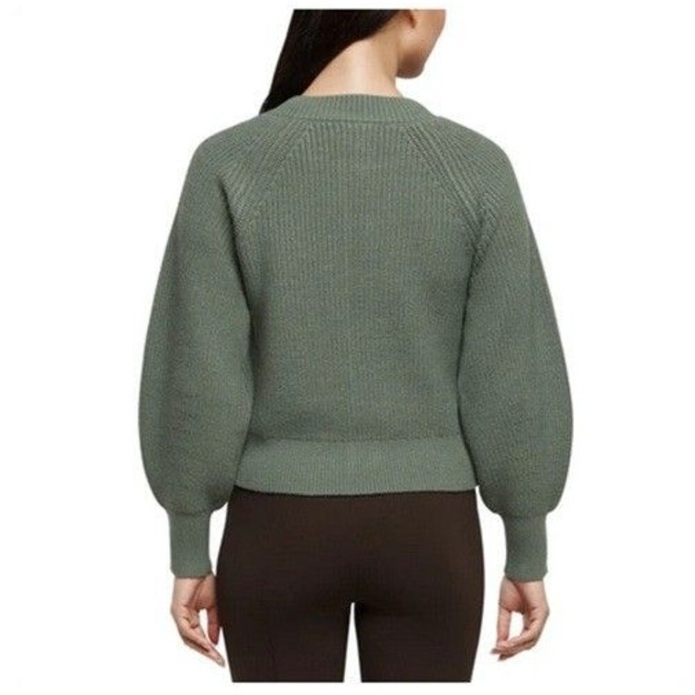 Banana Republic Womens 5 Button Cardigan Sweater Balloon Sleeve Green NWT - Picture 3 of 3